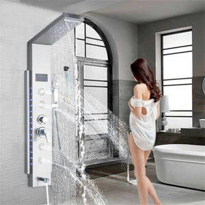 Edelstahl Duschpaneel LCD DuschsystemRegendusche Massage Set mit Handbrause - Bild 1 von 11