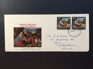 BroadviewStamps New Zealand cover #359 pair. Christmas FDC. - Picture 1 of 3