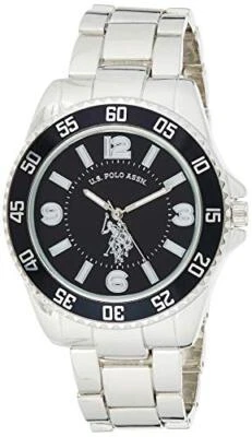 U.S. Polo Assn. Reloj Hombre Tono Plateado con Dial Negro Cuarzo Metal/Aleación, Foto 1 de 4