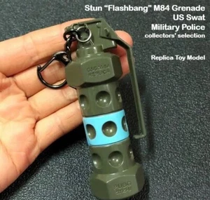 Miniature Toy M84 STUN Model Grenade Replica Gun Keychain Military Collectors - Picture 1 of 13