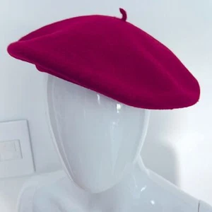 Made in FRANCE beret red felt wool.  France Montgolfieres hot air balloon Paris - Picture 1 of 5