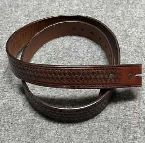 Ranger Belt Co. Gun Belt 46 Brown Western Basket Weave Leather No Buckle WB172 - Picture 1 of 6