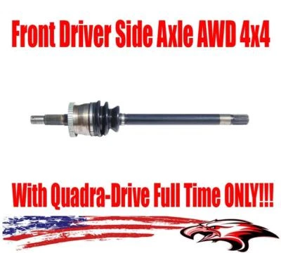 Front Left Axle Jeep Grand Cherokee 99-04 4WD AWD w Quadra-Drive Full Time ONLY - Image 1 of 4