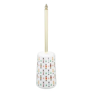 Nutcracker Toilet Brush Holder Adorable Nutcracker Printed Holder Christmas Deco - Picture 1 of 1