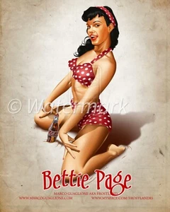 Bettie Page Vintage 50er Jahre 8x10 Foto - Retro Pin-Up Print - Bild 1 von 1