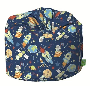 Bolsa de frijoles Bean Lazy ® 100 % algodón grande azul Space Explorer con relleno - Imagen 1 de 3