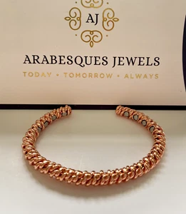 COPPER BALL TWIST BIO MAGNETIC BANGLE/BRACELET HEALING ARTHRITIS/PAIN RELIEF - Picture 1 of 2