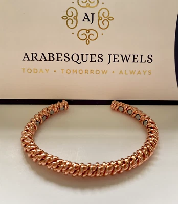 ARABESQUES JEWELS KUPFER KUGEL TWIST BIO MAGNET ARMREIF/ARMBAND HEILUNG ARTHRITIS/SCHMERZLINDERUNG
