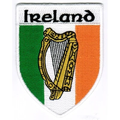 PARCHE IRLANDA ESCUDO DE ARMAS EMBLEMA ARPA bordado hierro IRE CELTA TRICOLOR Foto 1 de 4