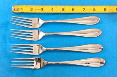 4 tenedores de cena de acero inoxidable Hampton Silversmith Elaine 18/10 Foto 1 de 4