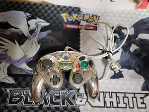 Metal Mario Nintendo Wii/Wii U Smash Controller Silver Wired Fight Pad 085-006 - Picture 1 of 5