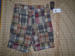 YOUTH SIZE 16 BLUE/BEIGE/PINK/YELLOW RALPH LAUREN SHORTS - NWT - Picture 1 of 3