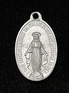 Vintage Silver Pendant of The Virgin Mary Conceived without Sin 1830 - Picture 1 of 3