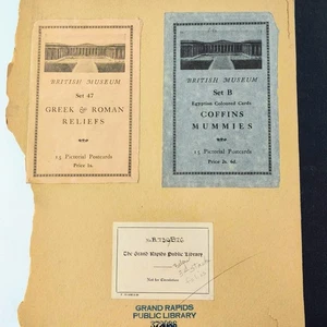27 postales antiguas del Museo Británico ataúdes egipcios momias relieves greco-romanos - Imagen 1 de 6