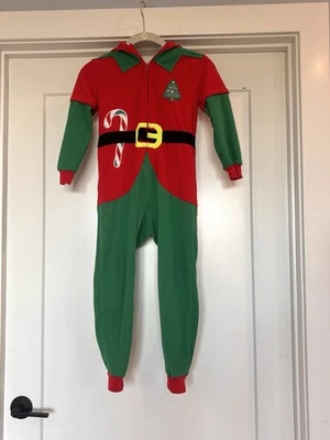 Cat & Jack Elf Santa's No. Pijama de Navidad con Cremallera 1 Ayudante de Una Pieza Talla 5 Foto 1 de 4