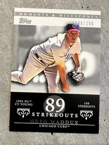 2007 Topps Moments & Milestones #13 - 89 Strikeouts - Greg Maddux #'d /150 - Bild 1 von 2