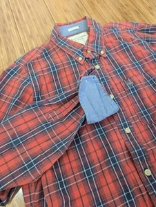 Abercrombie & Fitch Men's Muscle Fit Casual Button Down Shirt Size XL Red Blue  - Picture 1 of 7