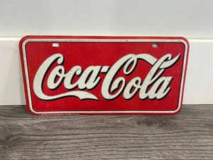 Coke Coca-Cola Soda Logo Metall geprägt Werbung Nummernschild - Bild 1 von 3