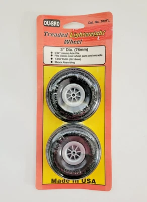 DU-BRO 300TL Treaded Lightweight Wheels 3" Diameter 76mm Durable RC New - Image 1 of 4