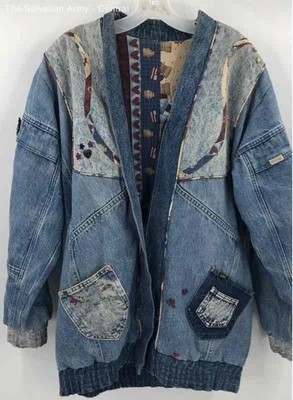 Chaqueta vaquera Lee para mujer azul retazos manga larga frente abierto talla aprox L/XL Foto 1 de 4