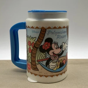 Disney Polynesian Beach Resort Souvenir Insulated Plastic Travel Mug VTG Whirley - Picture 1 of 8