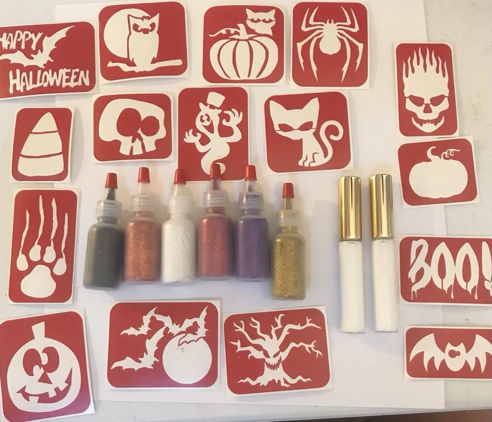 Halloween Glitter Tattoo Kit - Image 1 of 1