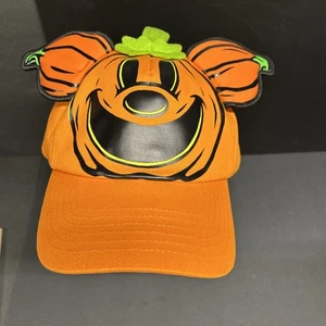 Mickey Pumpkin Patch Baseball Cap Hat Glow Dark Disney Parks MNSSHP Halloween - Picture 1 of 9