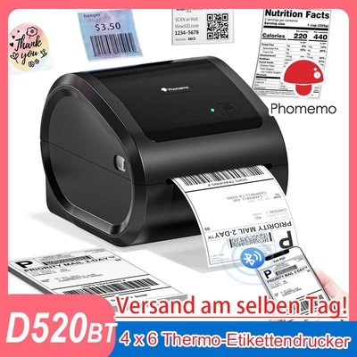 Phomemo Thermo Etikettendrucker 4x6 Versandetikettendrucker für DHL GLS Hermes - Bild 1 von 4