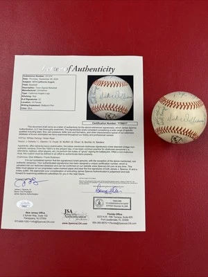 1974 California Angels Team Signed Logo Baseball Nolan Ryan,Herzog JSA LOA - Image 1 of 4