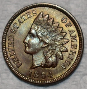 Uncirculated 1894 Indian Head Cent, Razor-Sharp specimen. - Picture 1 of 2