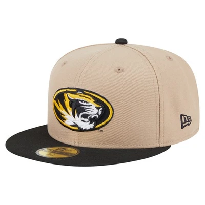 Men's New Era  Khaki Missouri Tigers Two-Tone 59FIFTY Fitted Hat - Image 1 of 4