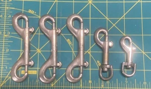 Double End Snap Hook ~ Different Sizes ~ Brass & Crome  (Lot of 5) - Picture 1 of 9