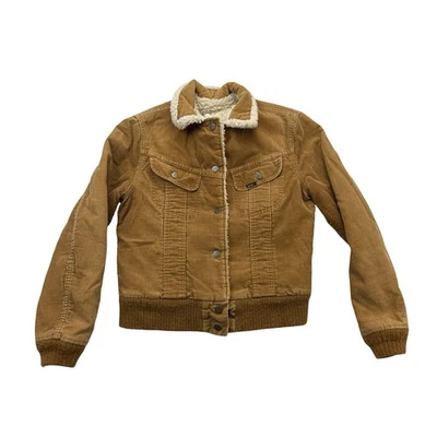 Chaqueta de Pana Lee De Colección Para Mujer Mediana M Marrón Sherpa Forrada Con Botones Foto 1 de 4