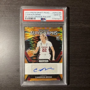 2024 Prizm Draft Picks Cameron Brink Orange Pulsar Auto /49 PSA GEM MINT 10 - Foto 1 di 2