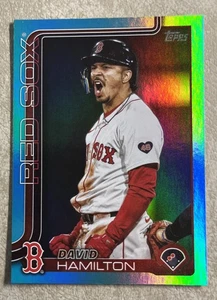 2025 Topps Series 1 #199 David Hamilton Aqua Foil Boston Red Sox - Bild 1 von 2