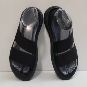 Crocs Sandals Womens Sz 7 LiteRide Stretch Fabric Slip On Strappy 206081 Black - Picture 1 of 14