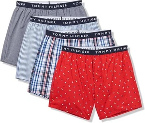 TOMMY HILFIGER MEN X4 - 253 LIGHTHOUSE LARGE - 4 PACK WOVEN BOXER UNDERWEAR - Picture 1 of 1