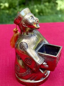 Vintage Brass Chinese Figural Incense Burner - MidCentury Oriental Asian Man - Picture 1 of 12