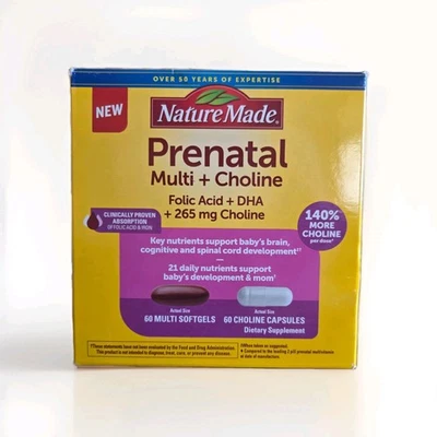 Multi prenatal hecho en la naturaleza + ácido fólico colino + DHA + 265 mg colina - caduca 1/2026 Foto 1 de 4