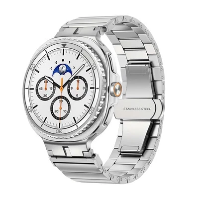 Correa de acero inoxidable sin huecos para reloj Samsung Galaxy 8 40/44 mm / 8 clásico 46 mm Foto 1 de 4