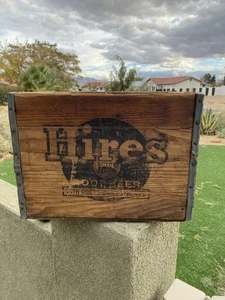 Bonita caja/caja/caja de madera vintage 1956 Hires Root Beer - Imagen 1 de 9