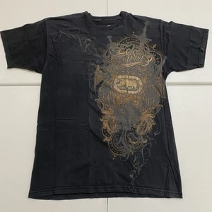 Ecko Unltd Vintage Y2K Rhino Satan’s Soldier Sword Black Brown Mens T-Shirt Sz M - Picture 1 of 8