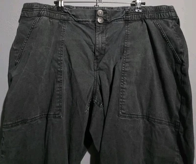 LuLaRoe Pants Women 36 Patch Pocket Jogger Elastic Waist Canvas Stretch Charcoal - Image 1 of 4