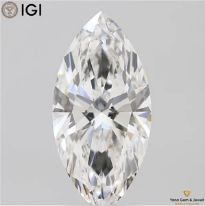 Diamante CVD cultivado en laboratorio de 1,50 quilates corte marquesa certificado IGI E color VS1 claridad - Imagen 1 de 10