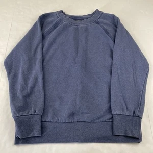 Prana Sweatshirt Women's M Crewneck Fleece Lined Hemp Blend Blue Cozy - Picture 1 of 10