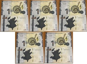 Azerbaijan - 5 pcs x 1 Manat 2023 UNC P. W38 Lemberg-Zp - Picture 1 of 2
