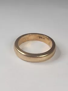 Vintge 1914 14k Gold Engraved Wedding Band Size 5 Ring Vintage 4MM 4.23 Grams - Picture 1 of 8