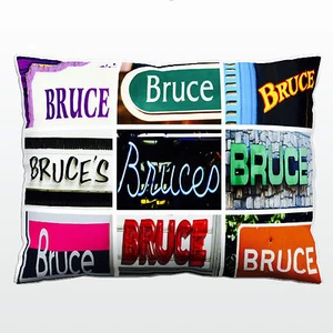 BRUCE personalisiertes Kissen mit dem Namen auf Fotos von Schildern - Bild 1 von 1