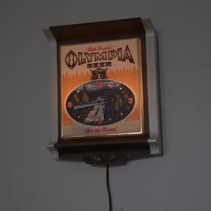1970s Olympia Beer Clock Brewania Sign Light Works SCARCE Excellent! - Picture 1 of 9