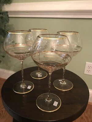 NUEVO ARTE ITALICA ALESSIA GOLD SWIRL COPA DE VINO TINTO Juego de 4 Foto 1 de 2